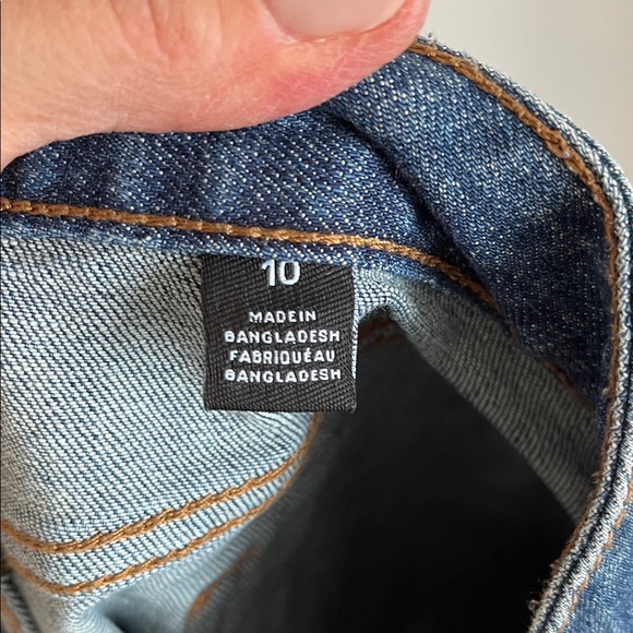 Joe Fresh Blue Denim Skirt with Raw Edge, Size 10 - Picture 3 of 8